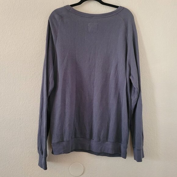 Birdies Womens Gray Crewneck Sweater Size Large Logo Terry Oversized Casual - Picture 6 of 6